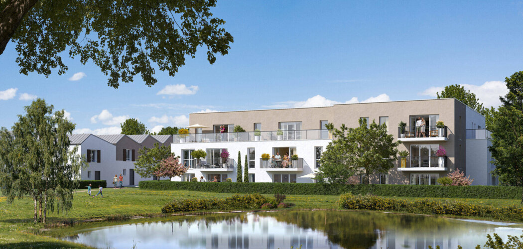 Programme immobilier neuf Le Parc de l'Etang - La Roche-sur-Yon : logements neufs T2–T5 proche du ruisseau de La Raillée (85000) - Référence : 15812