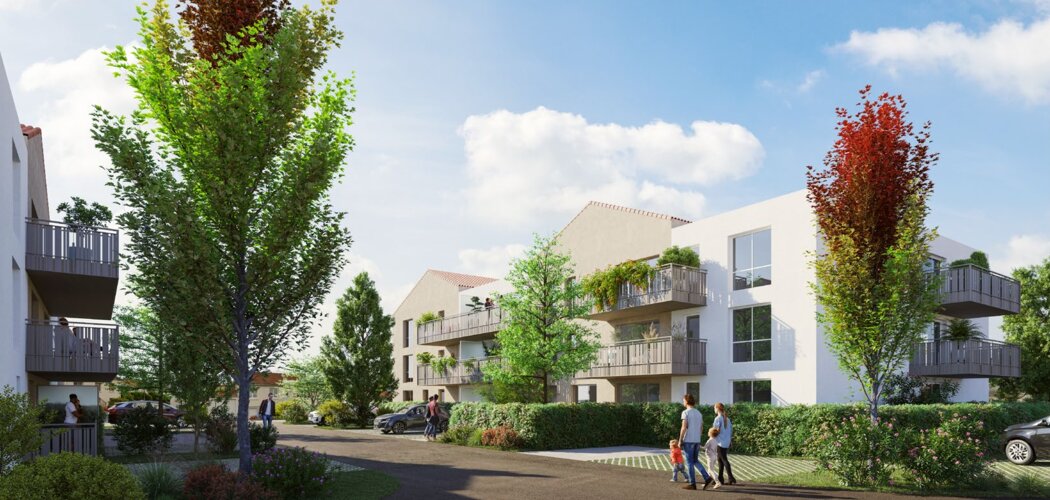 Programme immobilier neuf RÉSIDENCE DU TRAMWAY - Les Herbiers : logements neufs sécurisés et verdoyants proche des commodités (85500) - Référence : 14996