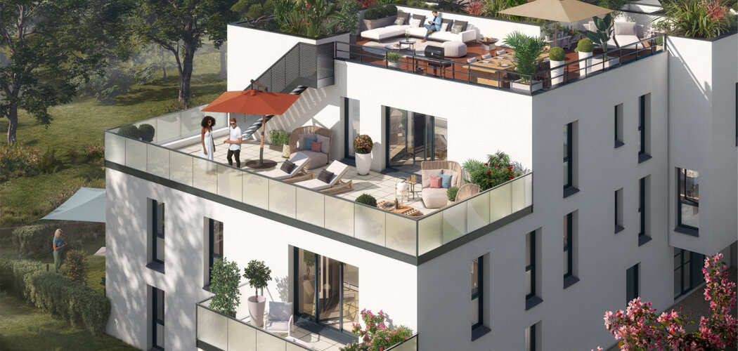 Programme immobilier neuf LES ROOFS TOP - Nantes : logements neufs sécurisés et verdoyants en bois classé (44000) - Référence : 14971