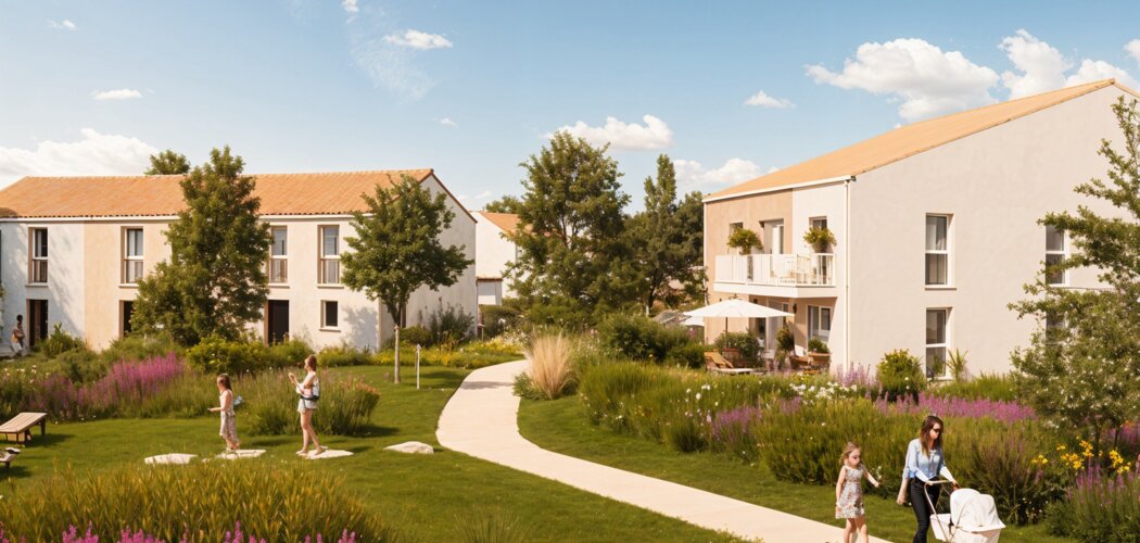 Programme immobilier neuf Domaine des Aubrais - Apparts - Saint-Hilaire-de-Riez adresse résidentielle à quelques minutes des plages (85270) - Référence : 16487